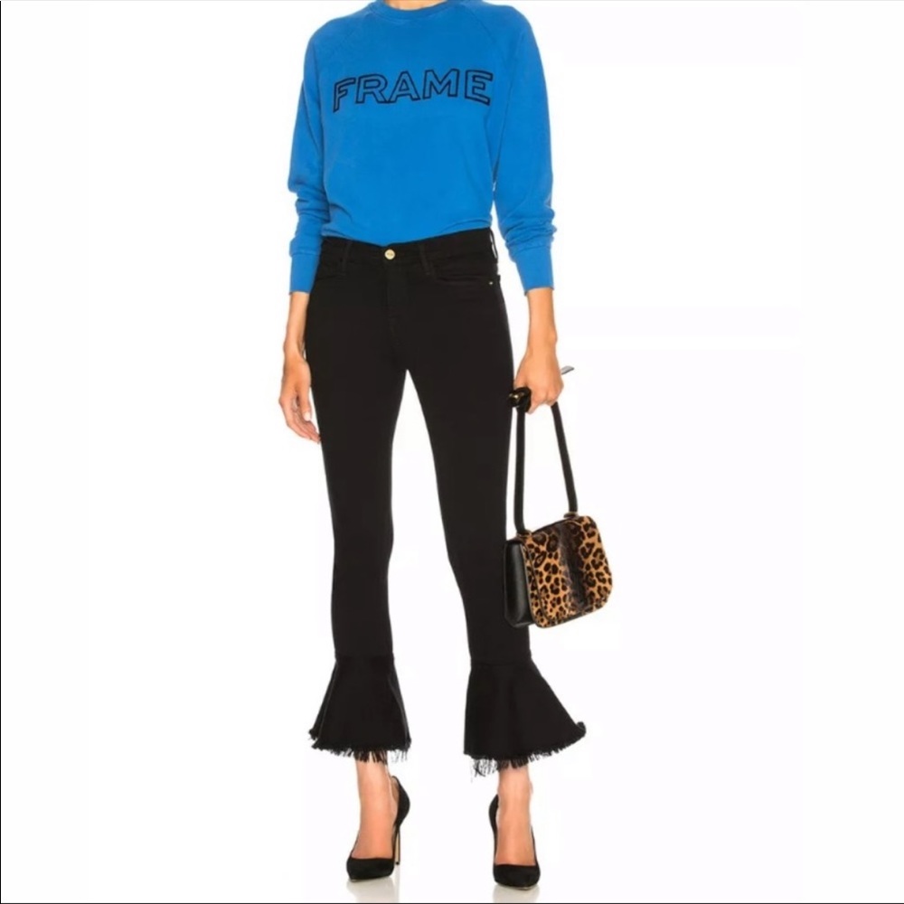 NWT FRAME Denim Le Skinny de Jeanne flounce jeans